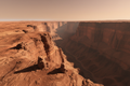Dramatic Martian canyon landscape at Valles Marineris rim