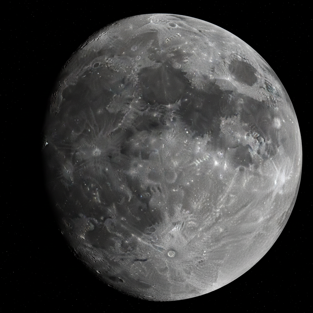 Sea of Crises on the Moon — isolated dark oval mare basin