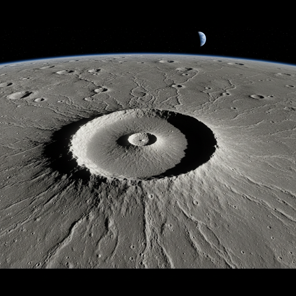 Copernicus Crater on the Moon — large ancient impact crater with ray system