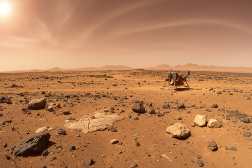 Chryse Planitia golden plains Mars surface, Viking 1 historic landing site