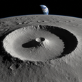 Tycho Crater on the Moon — dramatic impact crater with central peak